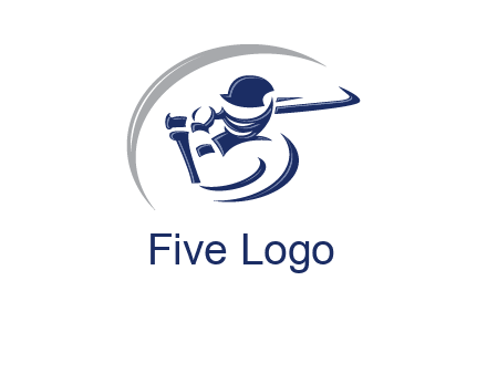cricket batsman sports logo