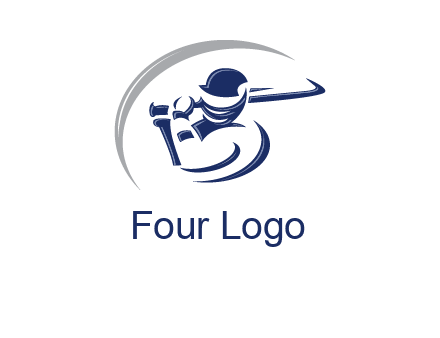 cricket batsman sports logo