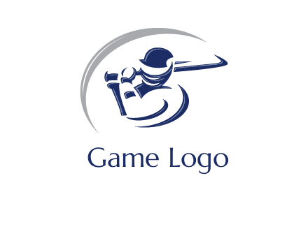 cricket batsman sports logo