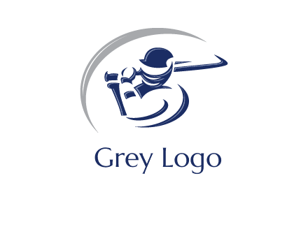 cricket batsman sports logo