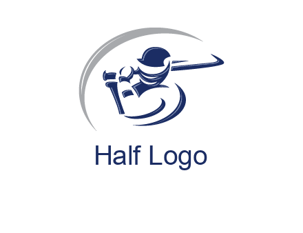 cricket batsman sports logo