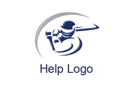 cricket batsman sports logo