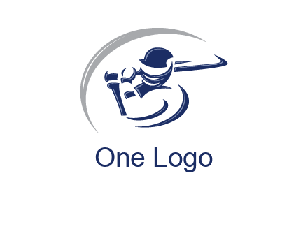cricket batsman sports logo