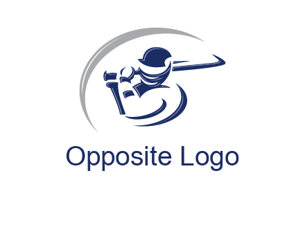 cricket batsman sports logo