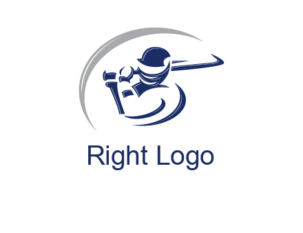 cricket batsman sports logo