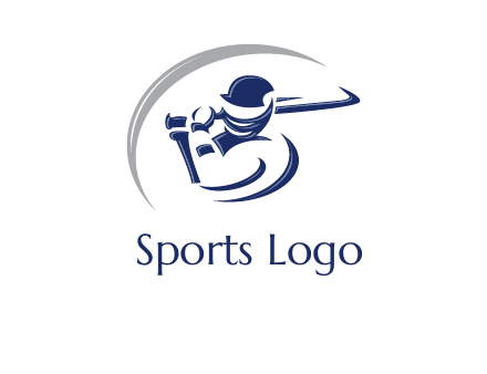 cricket batsman sports logo