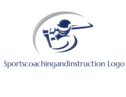 cricket batsman sports logo