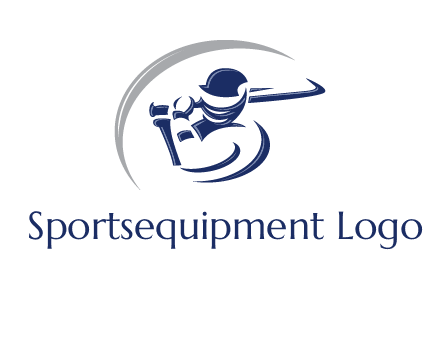 cricket batsman sports logo