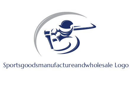 cricket batsman sports logo