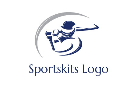 cricket batsman sports logo