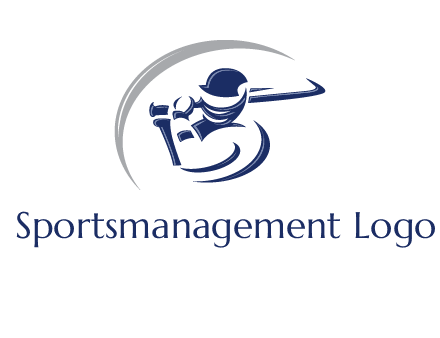 cricket batsman sports logo