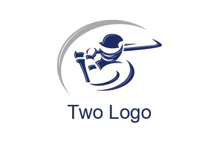 cricket batsman sports logo