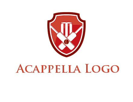 wicket and crossed bats in shield sports logo