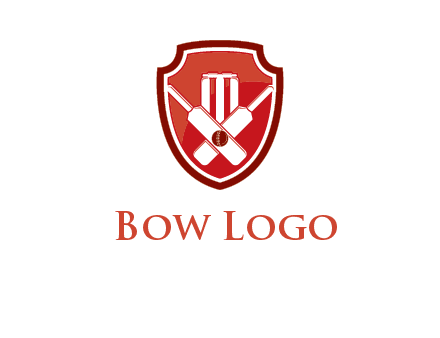 wicket and crossed bats in shield sports logo
