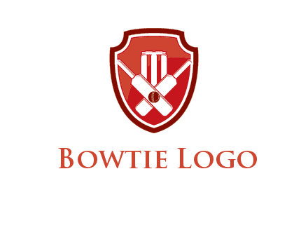 wicket and crossed bats in shield sports logo