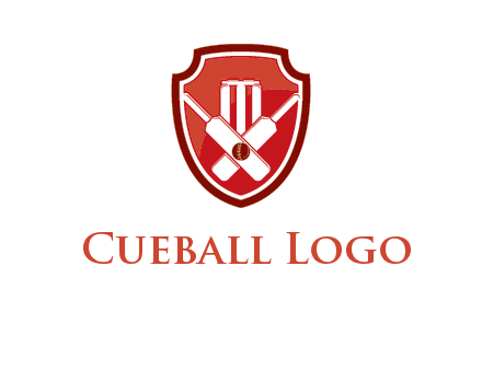 wicket and crossed bats in shield sports logo