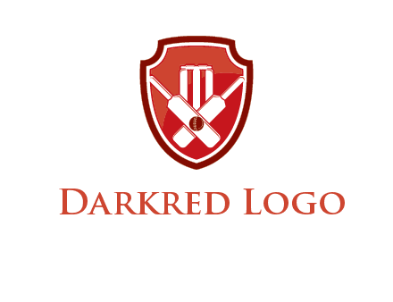 wicket and crossed bats in shield sports logo