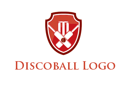 wicket and crossed bats in shield sports logo