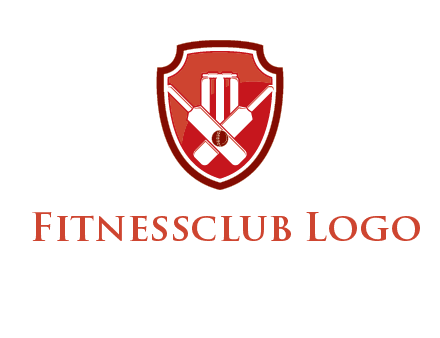 wicket and crossed bats in shield sports logo