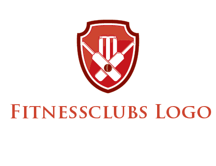wicket and crossed bats in shield sports logo