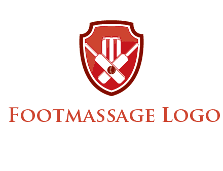 wicket and crossed bats in shield sports logo