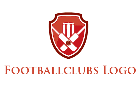 wicket and crossed bats in shield sports logo
