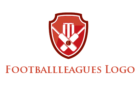 wicket and crossed bats in shield sports logo