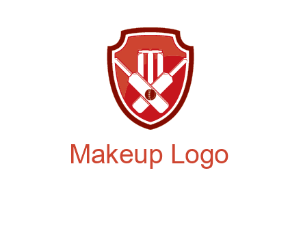 wicket and crossed bats in shield sports logo