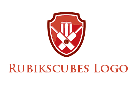 wicket and crossed bats in shield sports logo