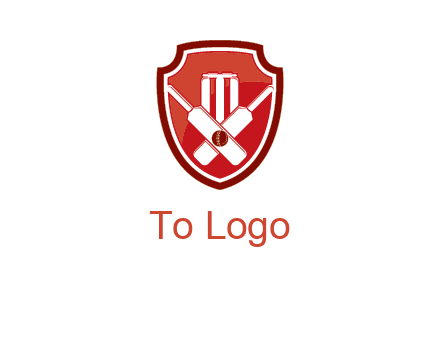 wicket and crossed bats in shield sports logo