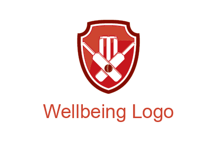 wicket and crossed bats in shield sports logo