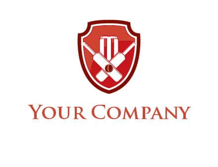 wicket and crossed bats in shield sports logo