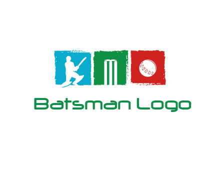 batsman wicket ball sports logo