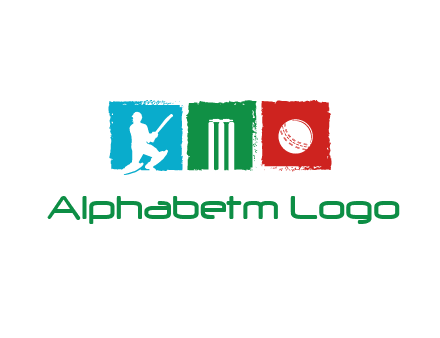 batsman wicket ball sports logo