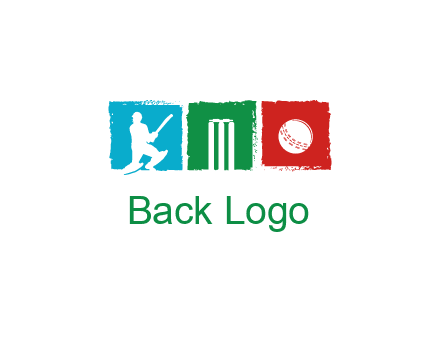 batsman wicket ball sports logo