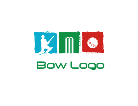 batsman wicket ball sports logo