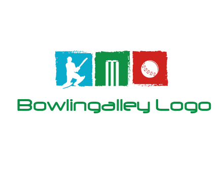 batsman wicket ball sports logo