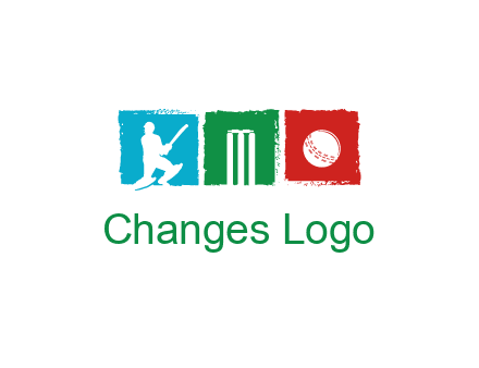 batsman wicket ball sports logo
