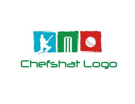 batsman wicket ball sports logo