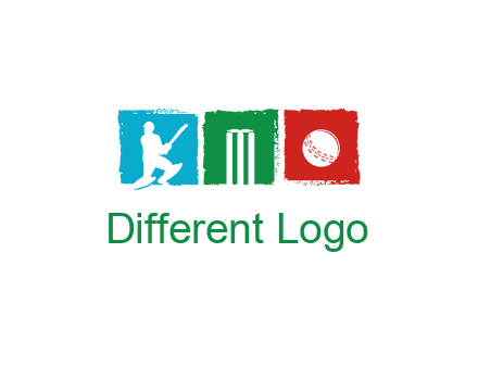 batsman wicket ball sports logo
