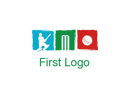 batsman wicket ball sports logo