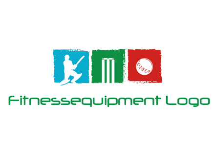 batsman wicket ball sports logo