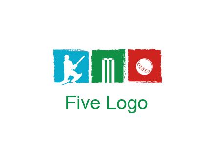 batsman wicket ball sports logo