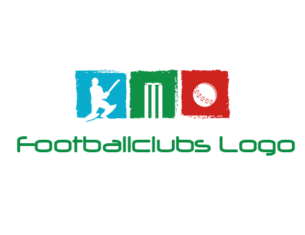 batsman wicket ball sports logo