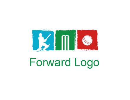 batsman wicket ball sports logo
