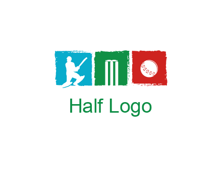 batsman wicket ball sports logo
