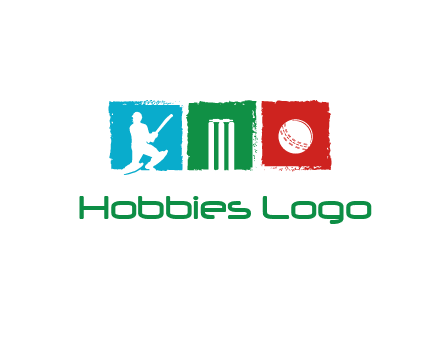batsman wicket ball sports logo