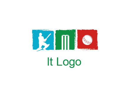 batsman wicket ball sports logo