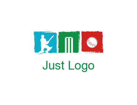 batsman wicket ball sports logo