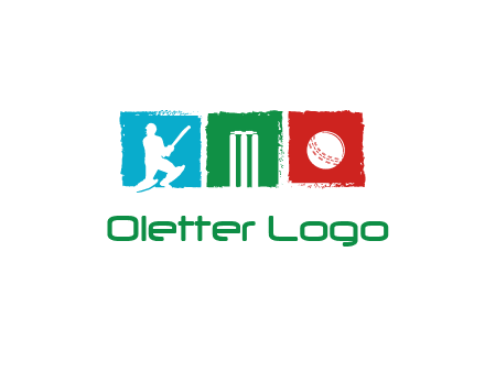 batsman wicket ball sports logo